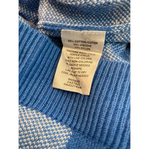 Halogen Pull On Straight Sweater Skirt Sz Medium in Blue White Hannah Plaid NWT - Picture 6 of 6